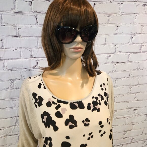 Designer! - REBECCA TAYLOR, 100% silk long sleeve animal print t-shirt - Picture 5 of 11